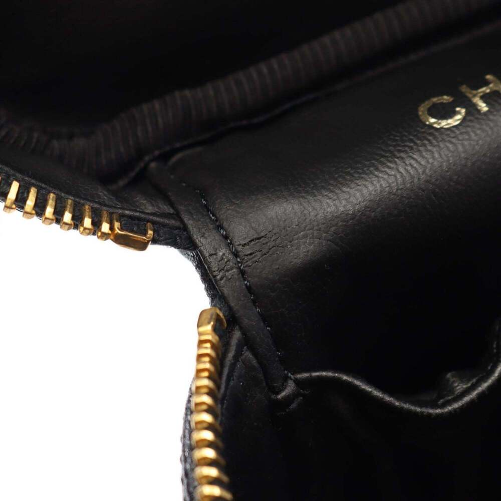 CHANEL Black Leather Logo Vanity Bag - Picture 6 of 10